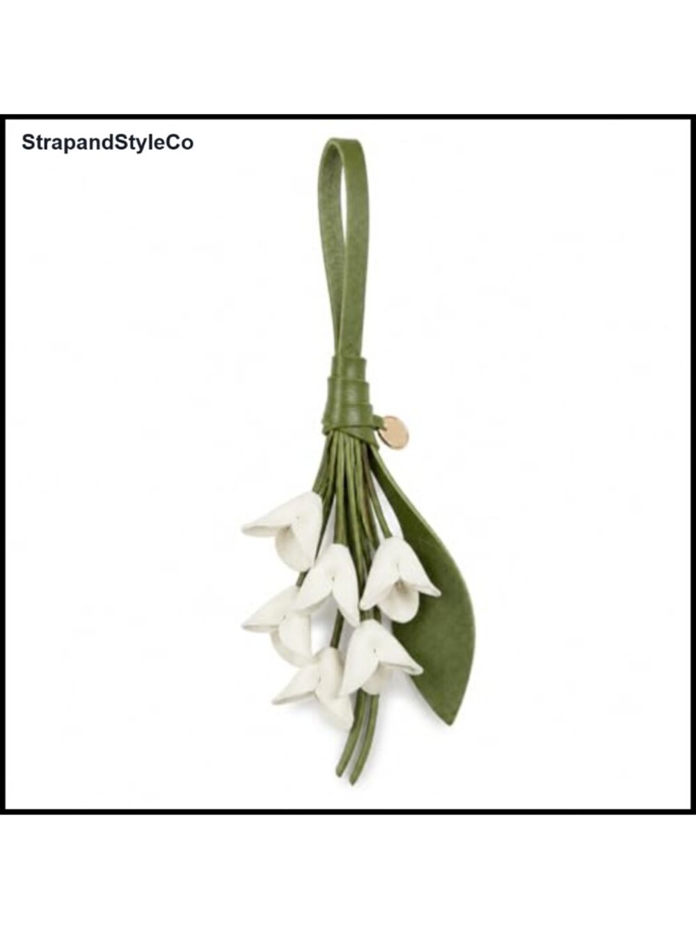 Leather Flower Bag Charm Keychain Pink Floral Purse Charm Tassel